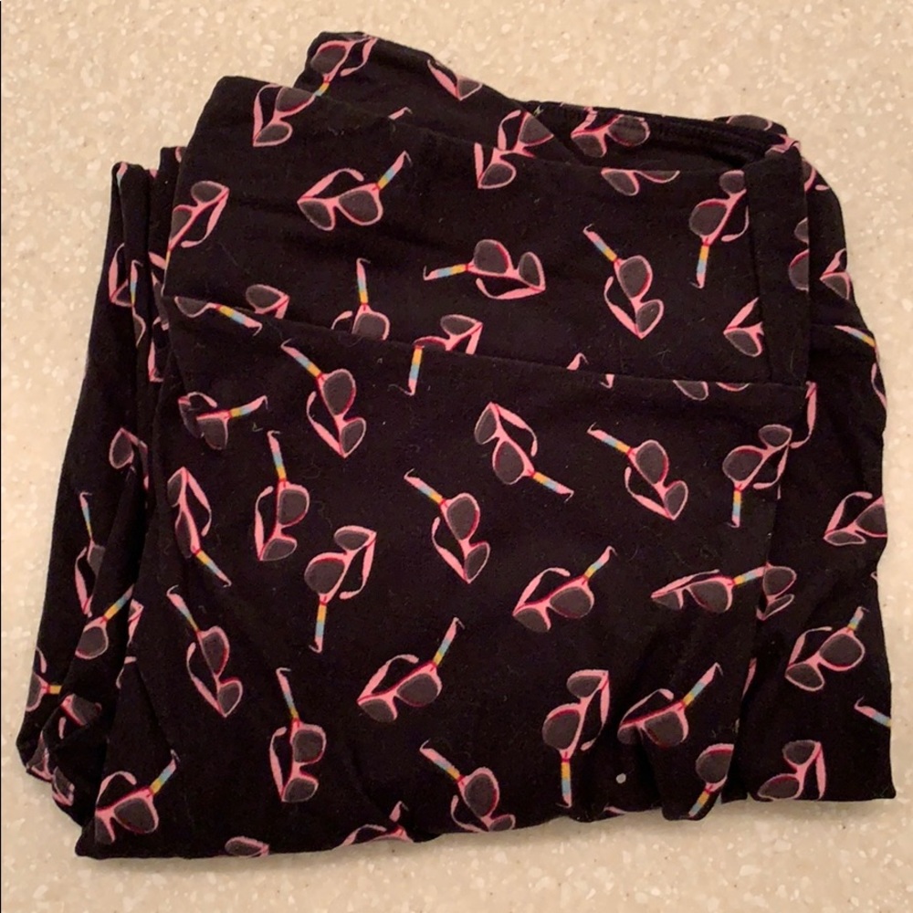 Lularoe Pink Sunglasses Leggings Size TC